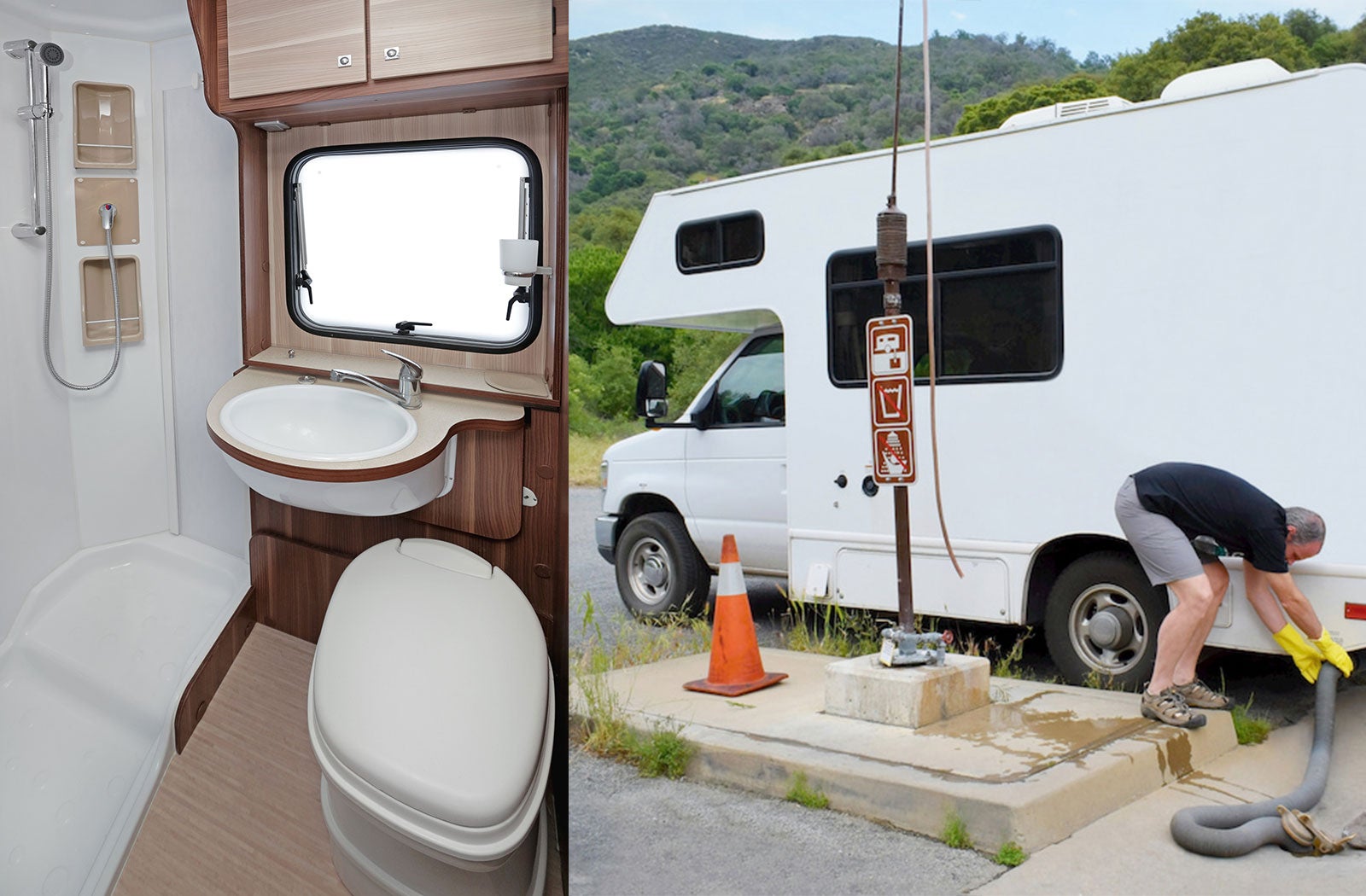 Portable RV/camper toilet and holding tank setup in Howell, Michigan